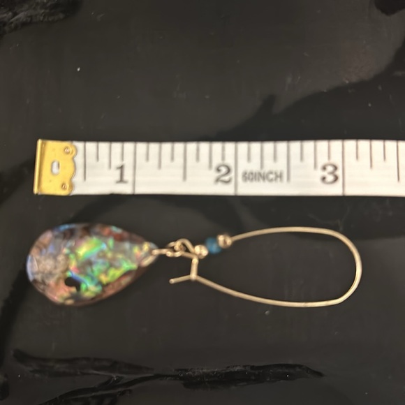 Robert Lee Morris Dangly Abalone Earrings Gold tone - Picture 4 of 4